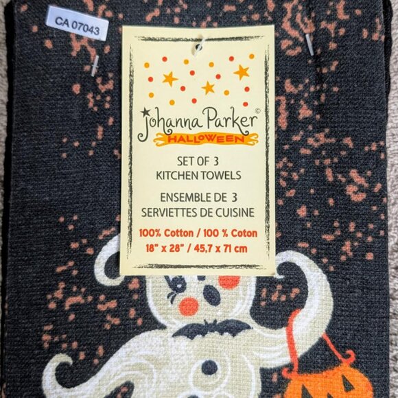 Johanna Parker Halloween Ghost with Pumpkin Kitchen Set of 3 - Picture 3 of 3